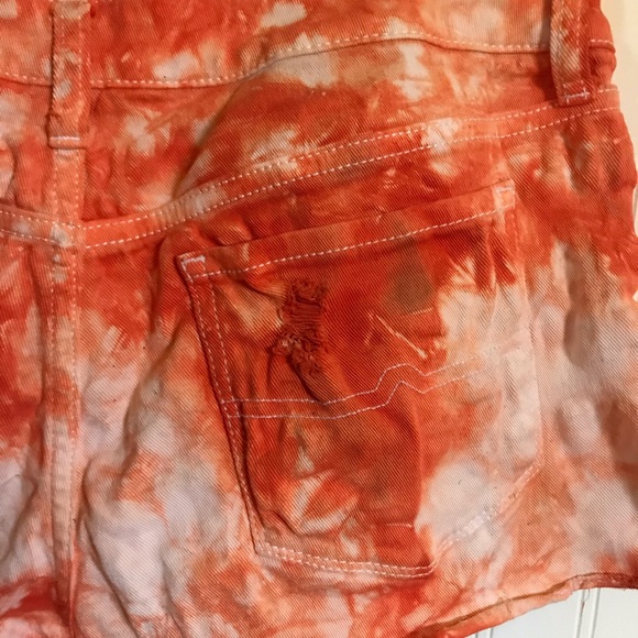 orange tie dye shorts - Picture 4 of 5